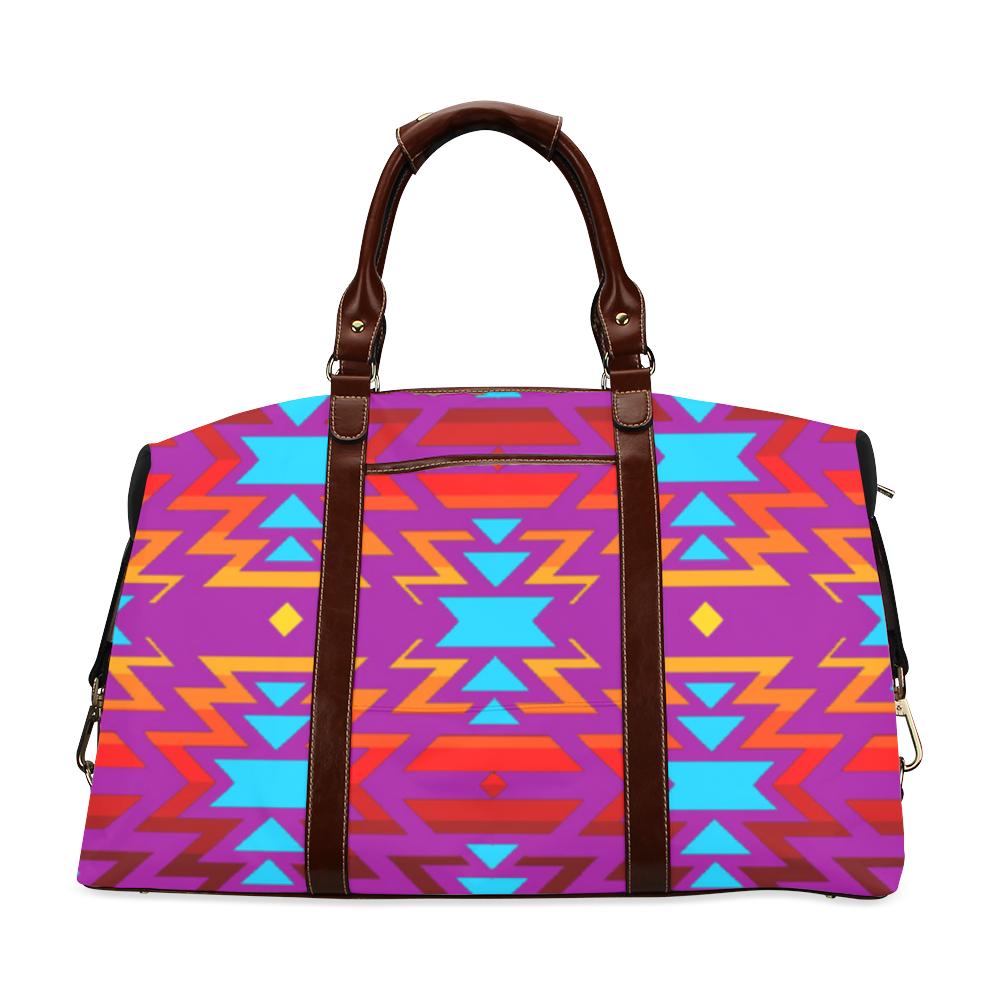 Big Pattern Fire Colors and Sky Moon Shadow Classic Travel Bag (Model 1643) Remake Classic Travel Bags (1643) e-joyer 
