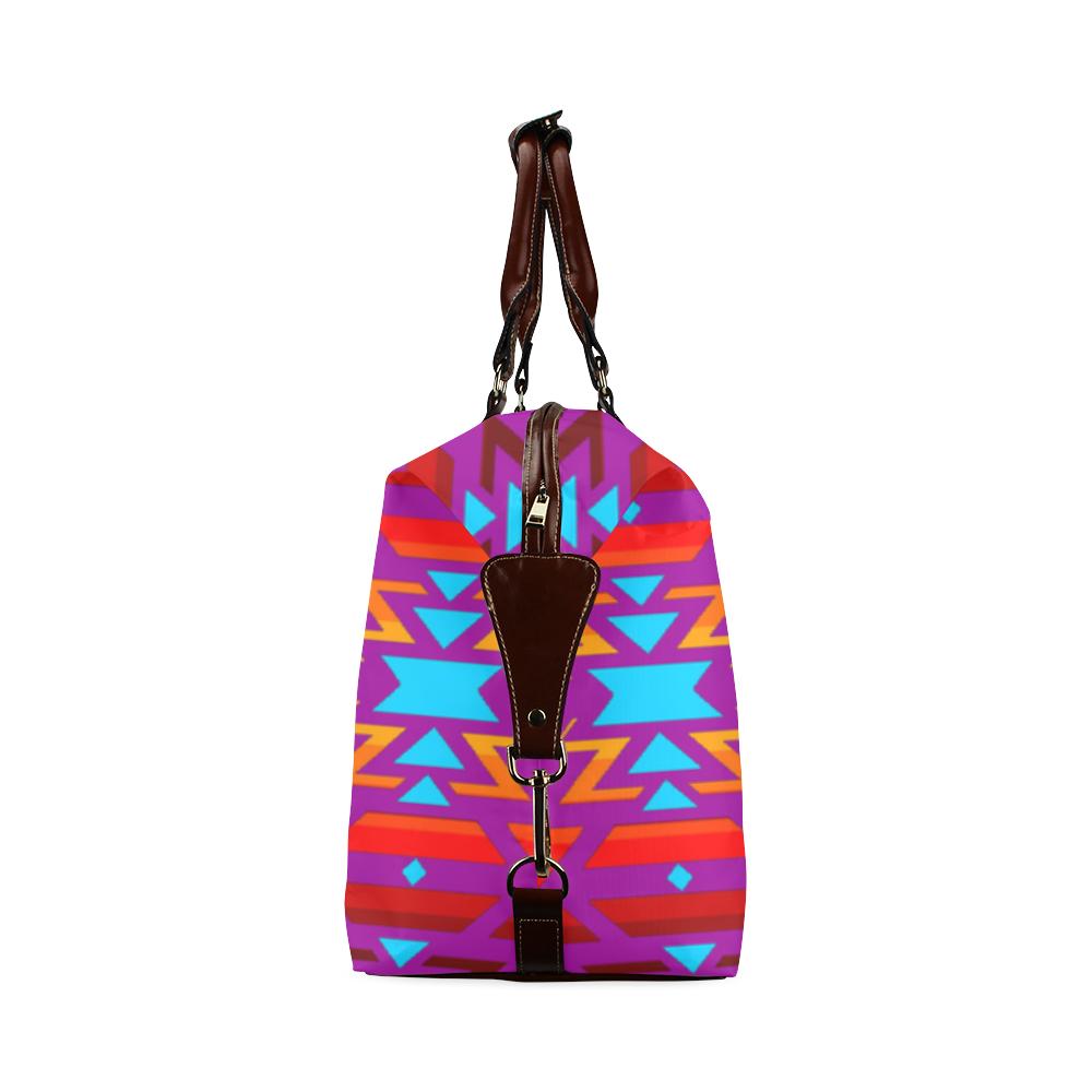 Big Pattern Fire Colors and Sky Moon Shadow Classic Travel Bag (Model 1643) Remake Classic Travel Bags (1643) e-joyer 