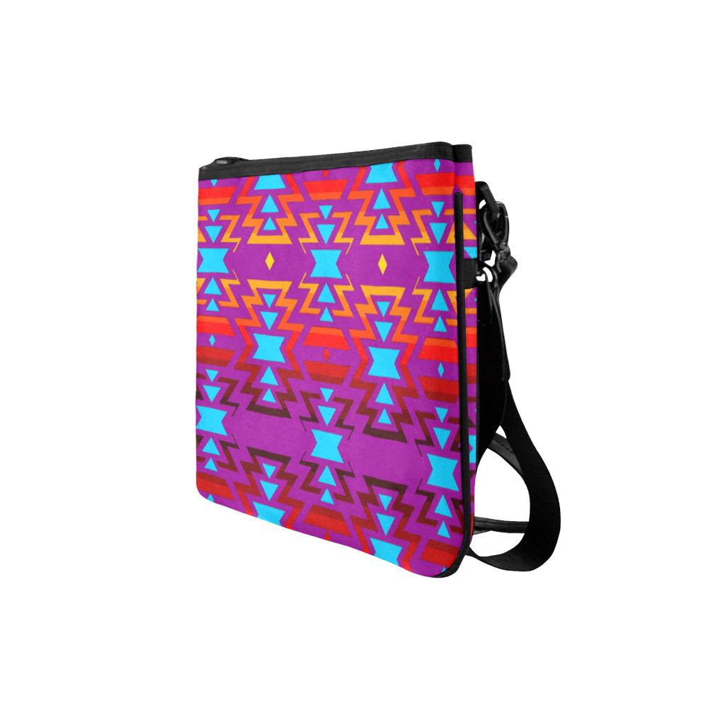 Big Pattern Fire Colors and Sky Moon Shadow Slim Clutch Bag (Model 1668) Slim Clutch Bags (1668) e-joyer 