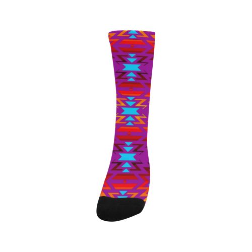 Big Pattern Fire Colors and Sky Moon Shadow Trouser Socks Socks e-joyer 