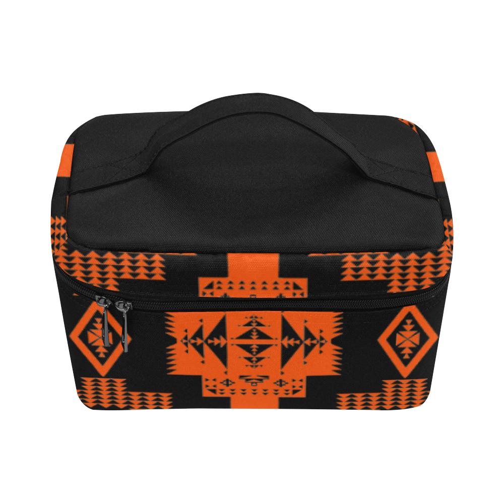 Black and orange Cosmetic Bag/Large (Model 1658) Cosmetic Bag e-joyer 
