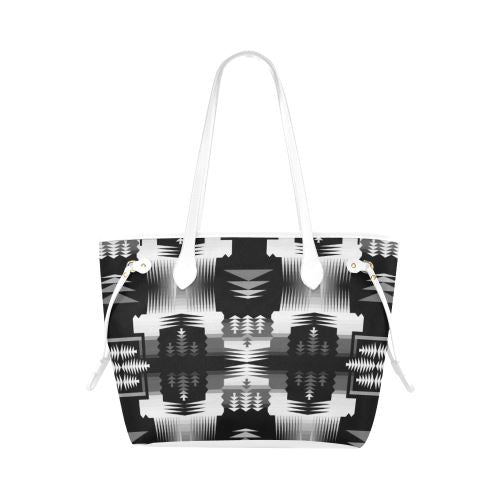 Black and White Sage Clover Canvas Tote Bag (Model 1661) Clover Canvas Tote Bag (1661) e-joyer 