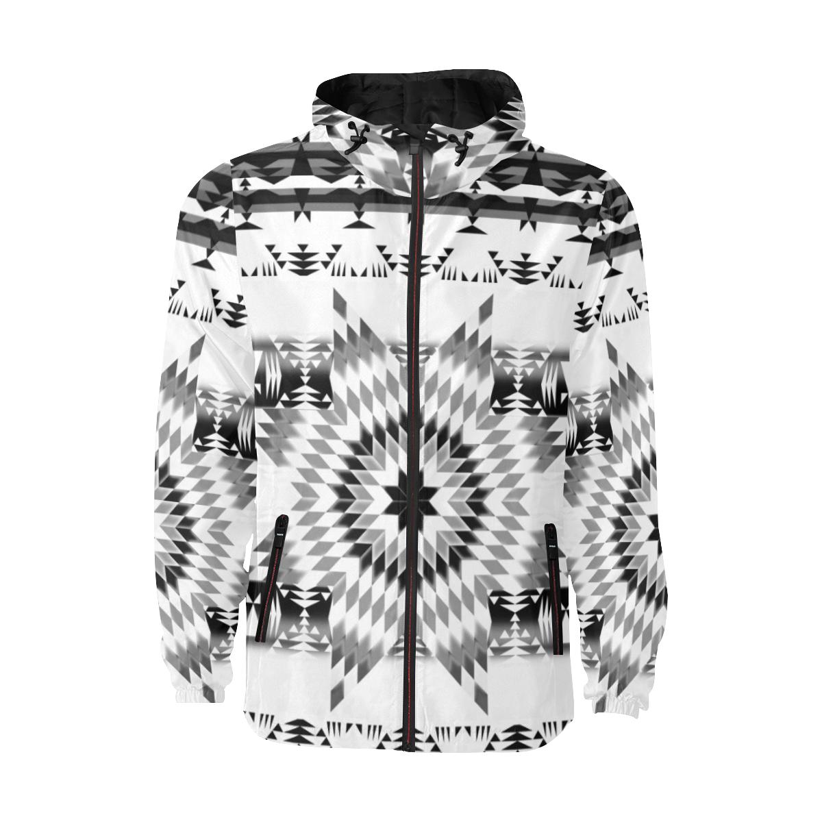 Black and White Star Quilt All Over Print Quilted Windbreaker for Men (Model H35) All Over Print Quilted Windbreaker for Men (H35) e-joyer 