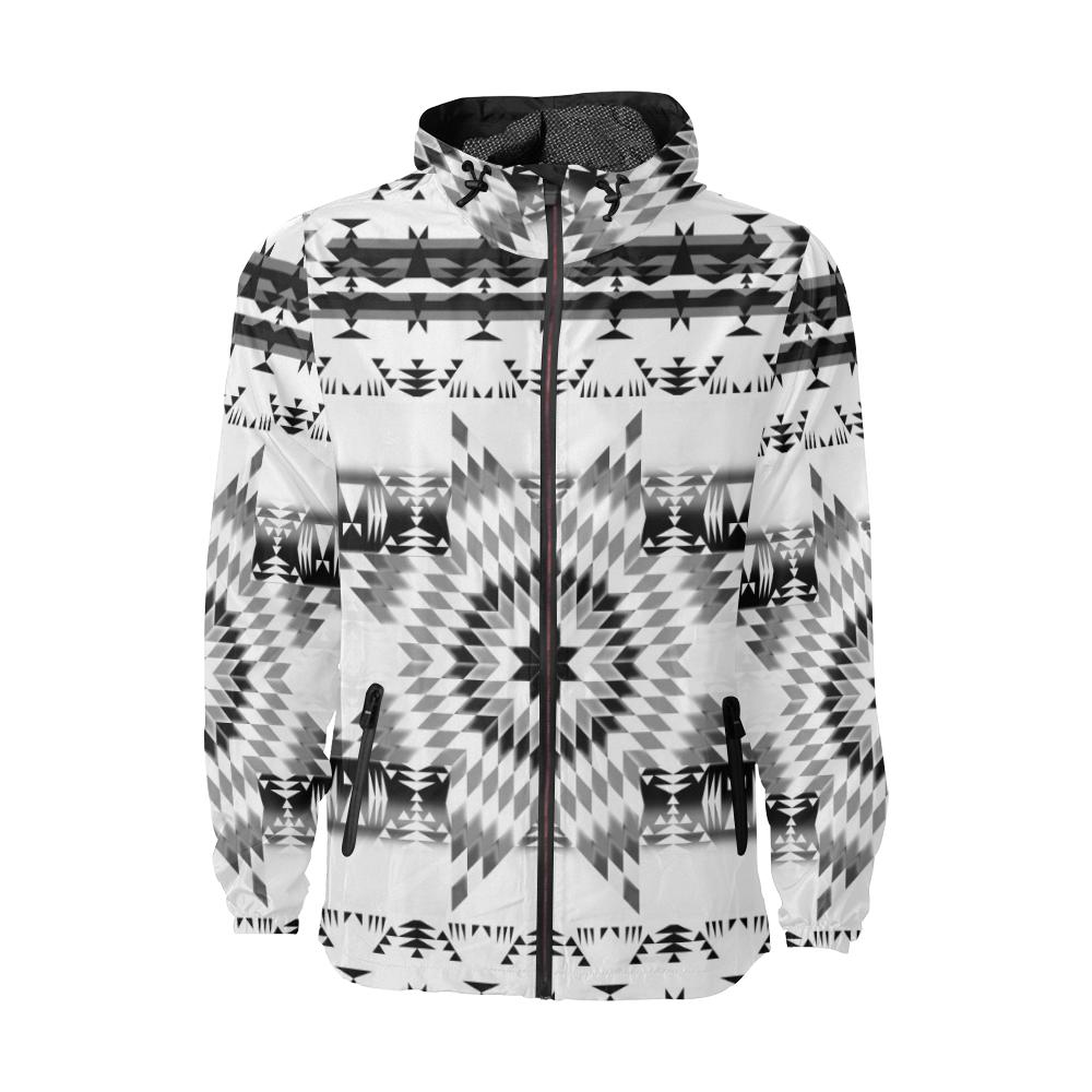 Black and White Star Quilt Unisex All Over Print Windbreaker (Model H23) All Over Print Windbreaker for Men (H23) e-joyer 