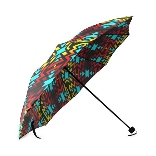 Black Fire and Sky Foldable Umbrella Foldable Umbrella e-joyer 