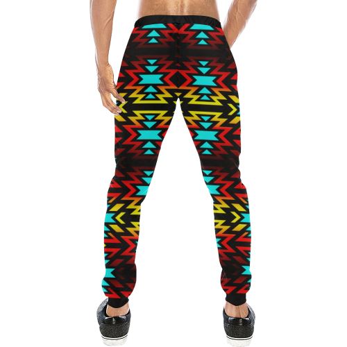 Black Fire and Sky Men's All Over Print Sweatpants (Model L11) Men's All Over Print Sweatpants (L11) e-joyer 