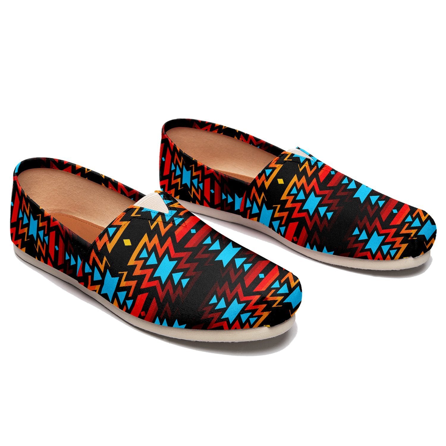 Black Fire and Turquoise Casual Unisex Slip On Shoe Herman 