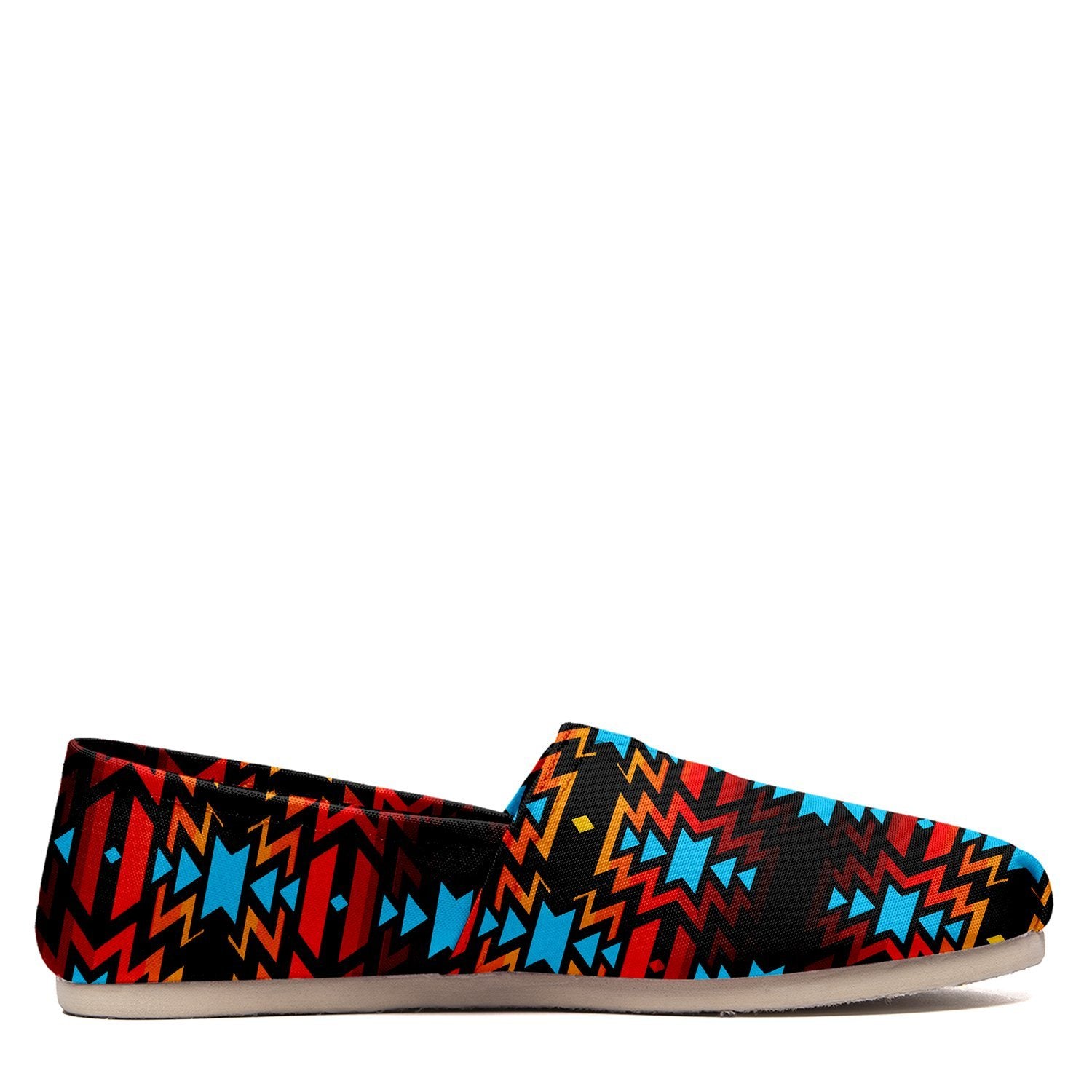 Black Fire and Turquoise Casual Unisex Slip On Shoe Herman 