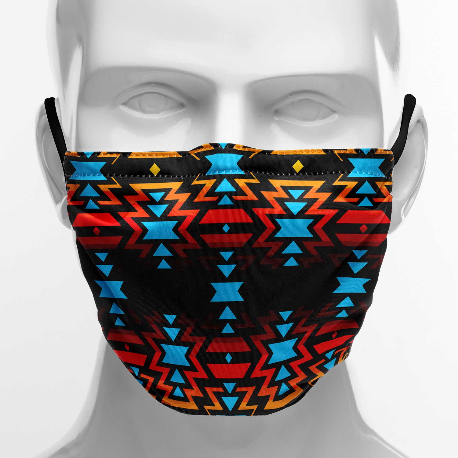 Black Fire and Turquoise Face Cover Herman 