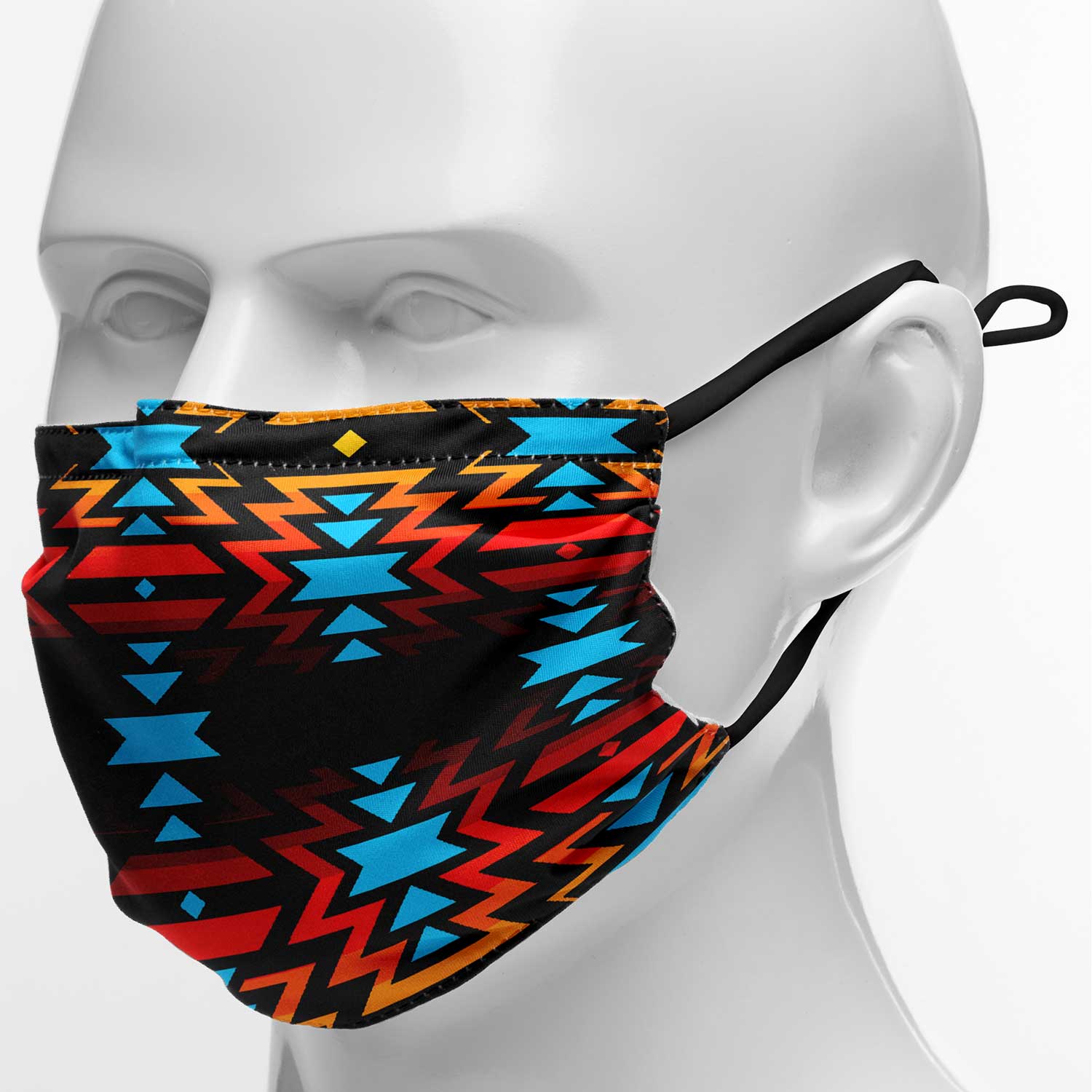 Black Fire and Turquoise Face Cover Herman 