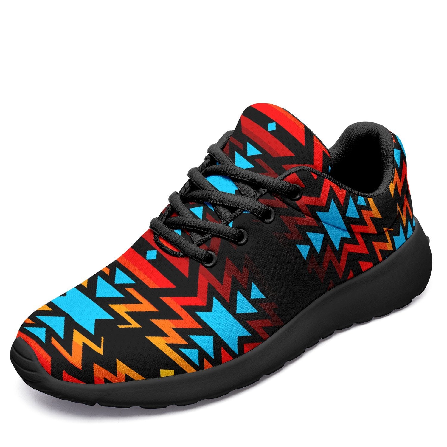 Black Fire and Turquoise Ikkaayi Sport Sneakers 49 Dzine US Women 4.5 / US Youth 3.5 / EUR 35 Black Sole 