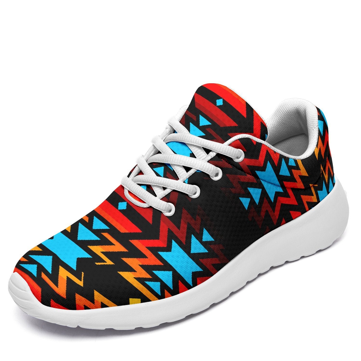 Black Fire and Turquoise Ikkaayi Sport Sneakers 49 Dzine US Women 4.5 / US Youth 3.5 / EUR 35 White Sole 