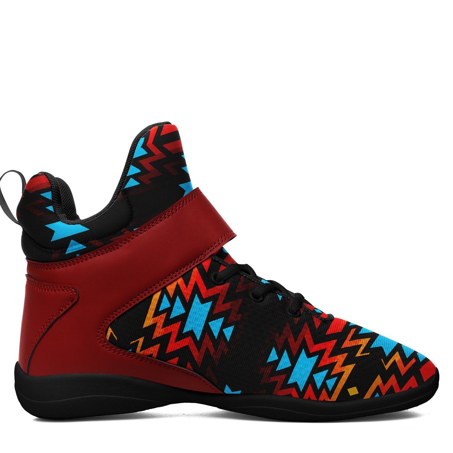 Black Fire and Turquoise Ipottaa Basketball / Sport High Top Shoes 49 Dzine 