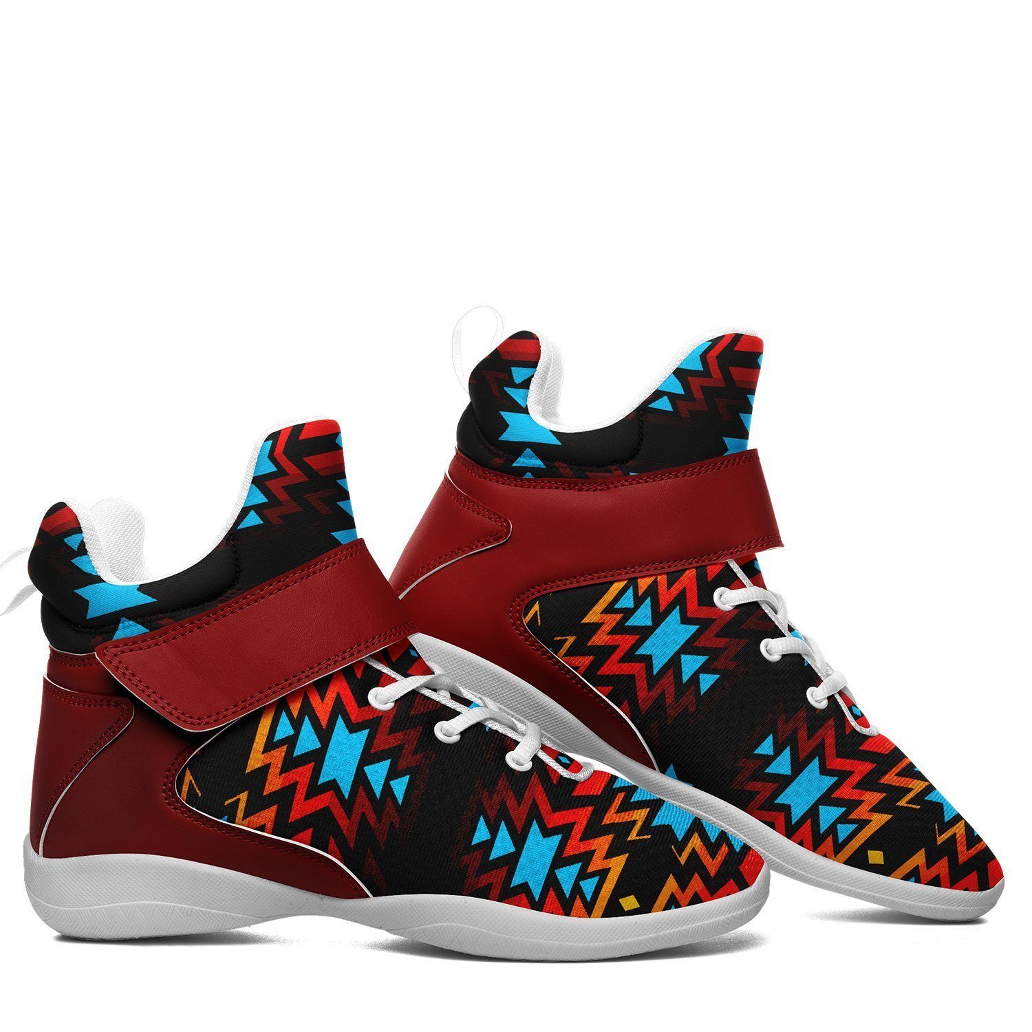 Black Fire and Turquoise Kid's Ipottaa Basketball / Sport High Top Shoes 49 Dzine 