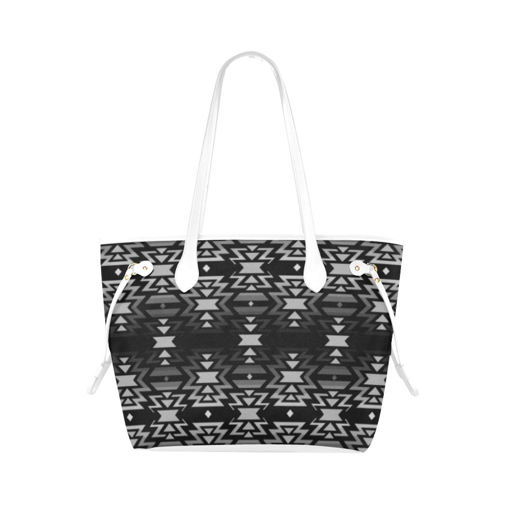 Black Fire Black and Gray Clover Canvas Tote Bag (Model 1661) Clover Canvas Tote Bag (1661) e-joyer 