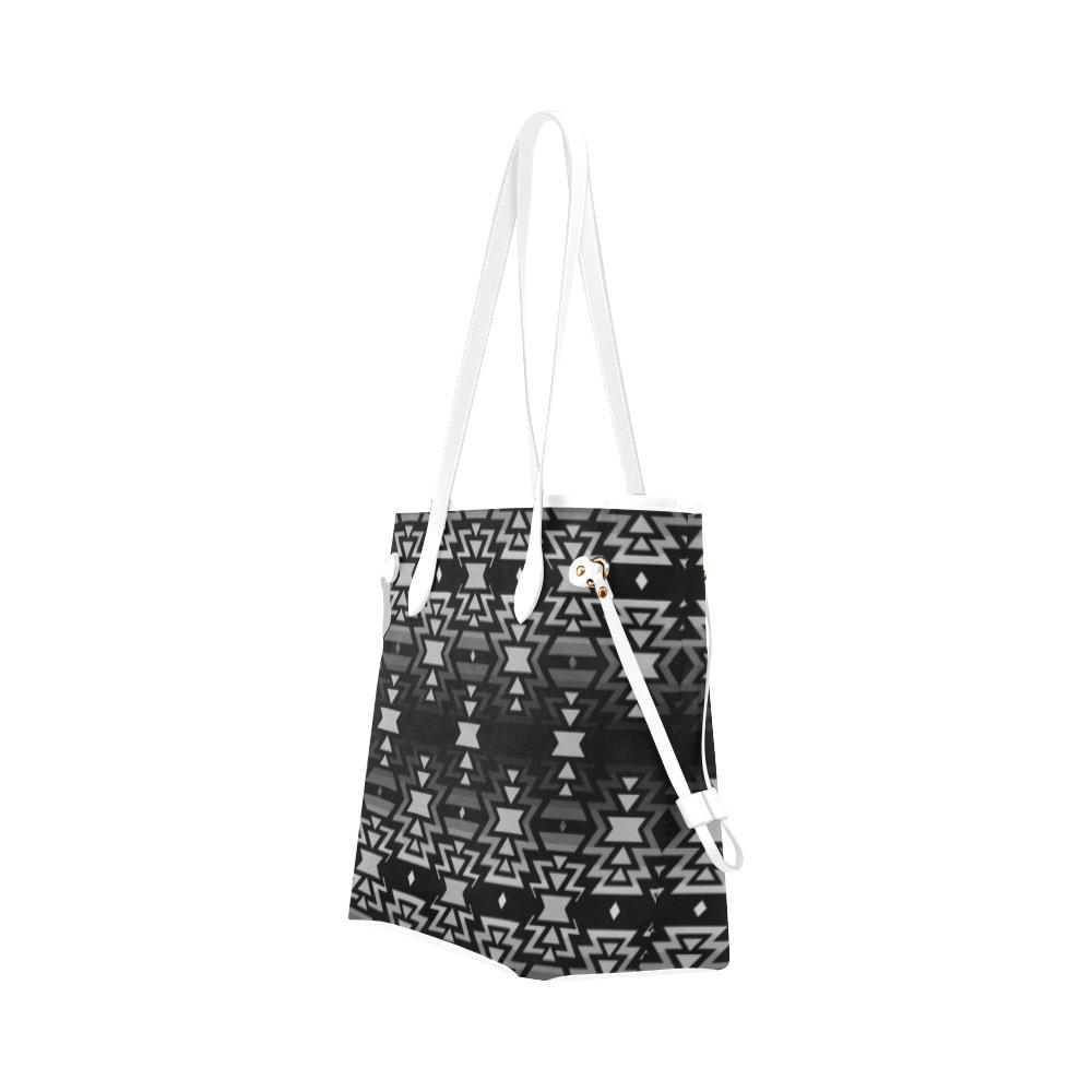 Black Fire Black and Gray Clover Canvas Tote Bag (Model 1661) Clover Canvas Tote Bag (1661) e-joyer 