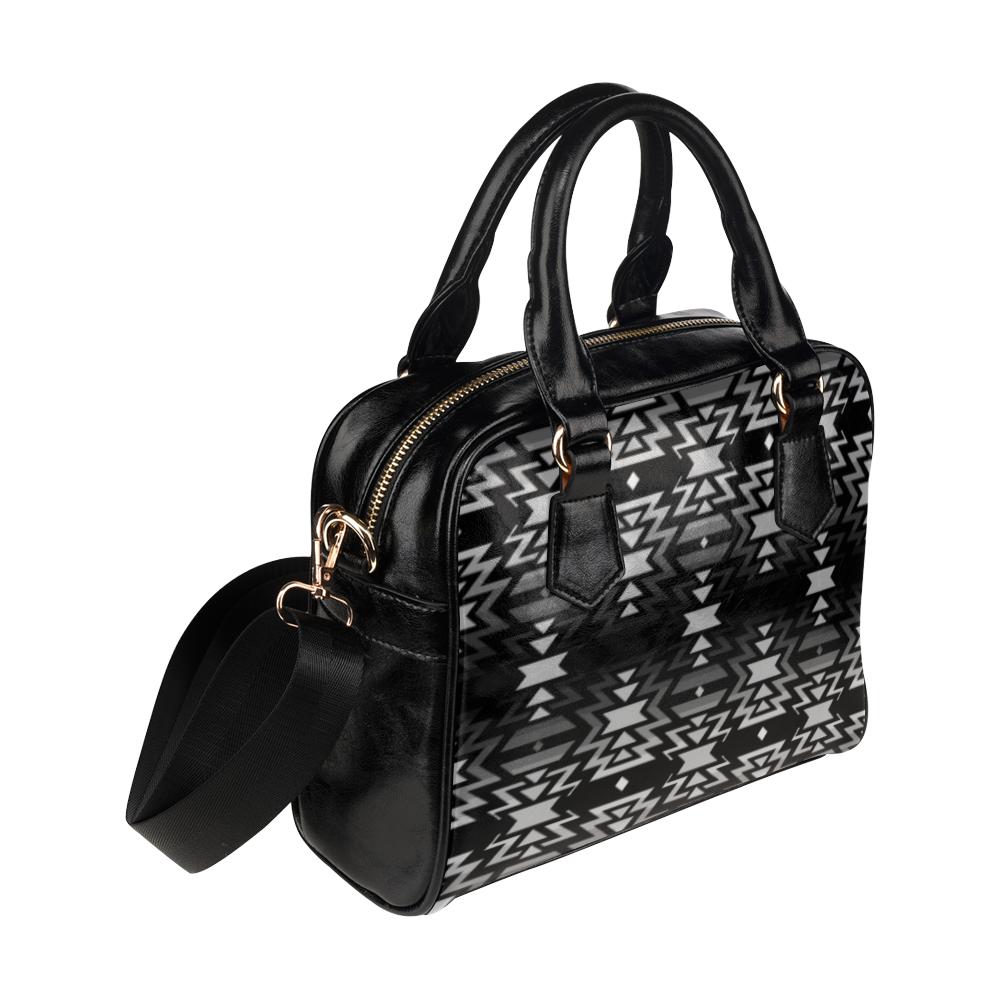 Black Fire Black and Gray Shoulder Handbag (Model 1634) Shoulder Handbags (1634) e-joyer 