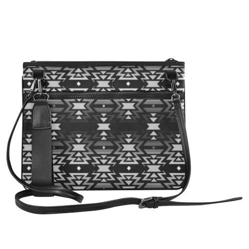 Black Fire Black and Gray Slim Clutch Bag (Model 1668) Slim Clutch Bags (1668) e-joyer 