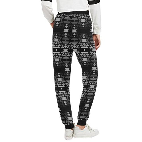 Black Fire Black and Gray Women's All Over Print Sweatpants (Model L11) Women's All Over Print Sweatpants (L11) e-joyer 