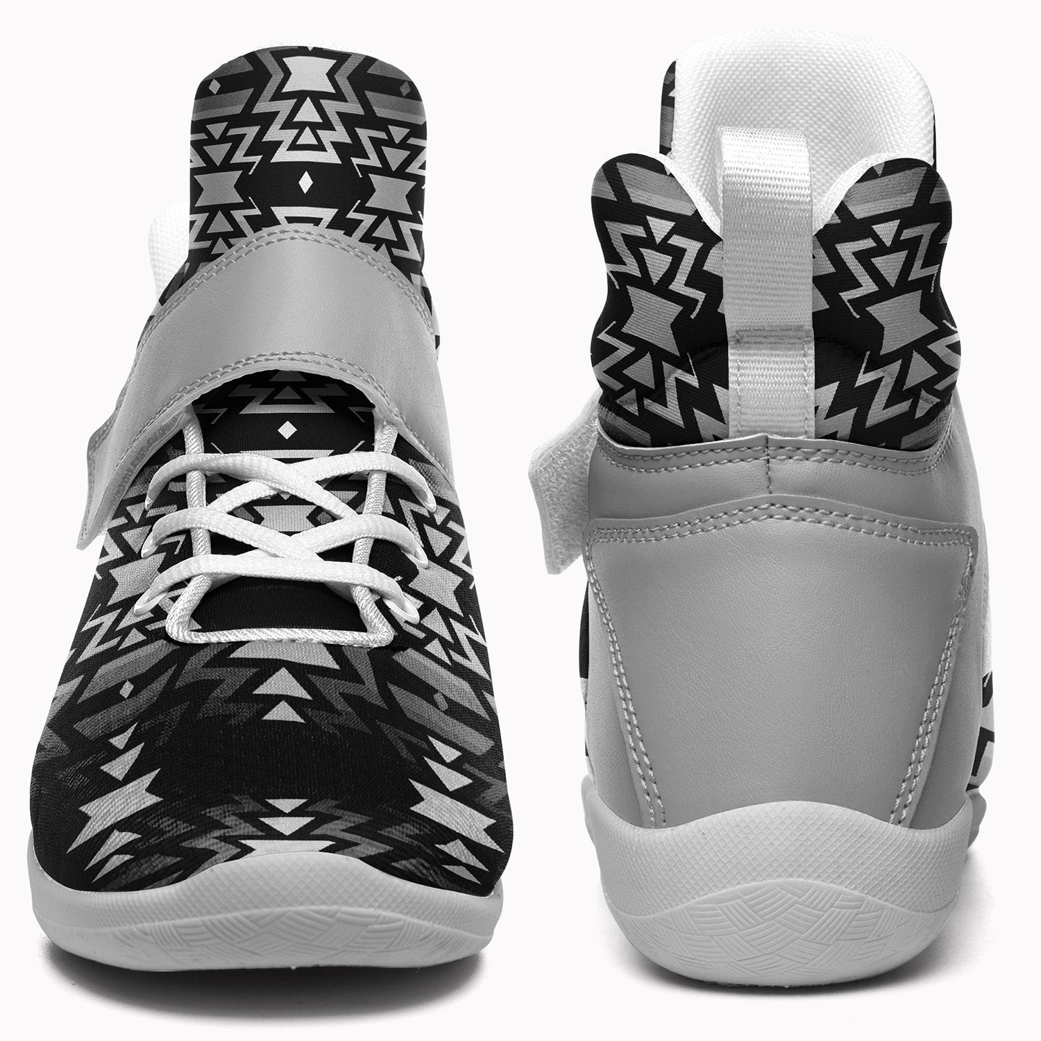 Black Fire Black and White Ipottaa Basketball / Sport High Top Shoes - White Sole 49 Dzine 