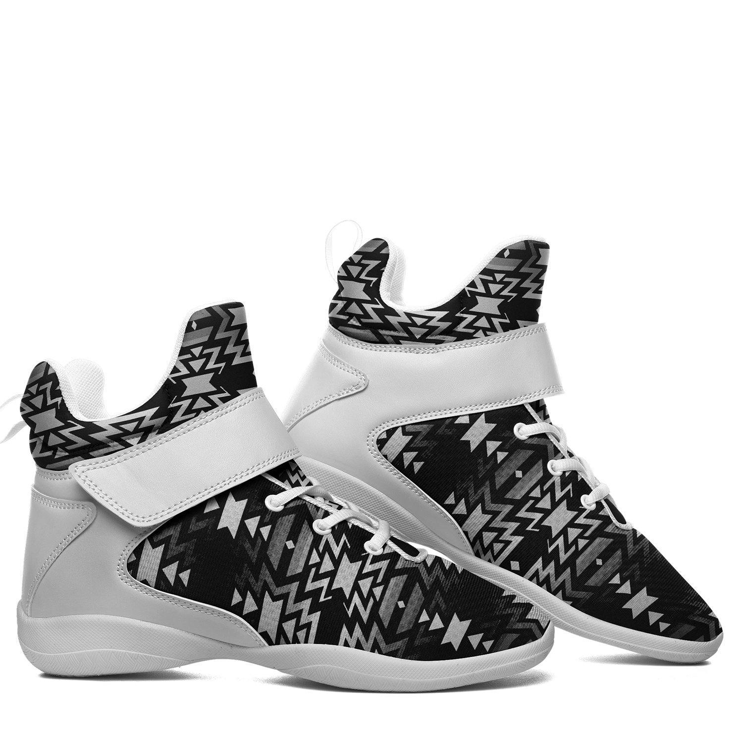 Black Fire Black and White Ipottaa Basketball / Sport High Top Shoes - White Sole 49 Dzine 