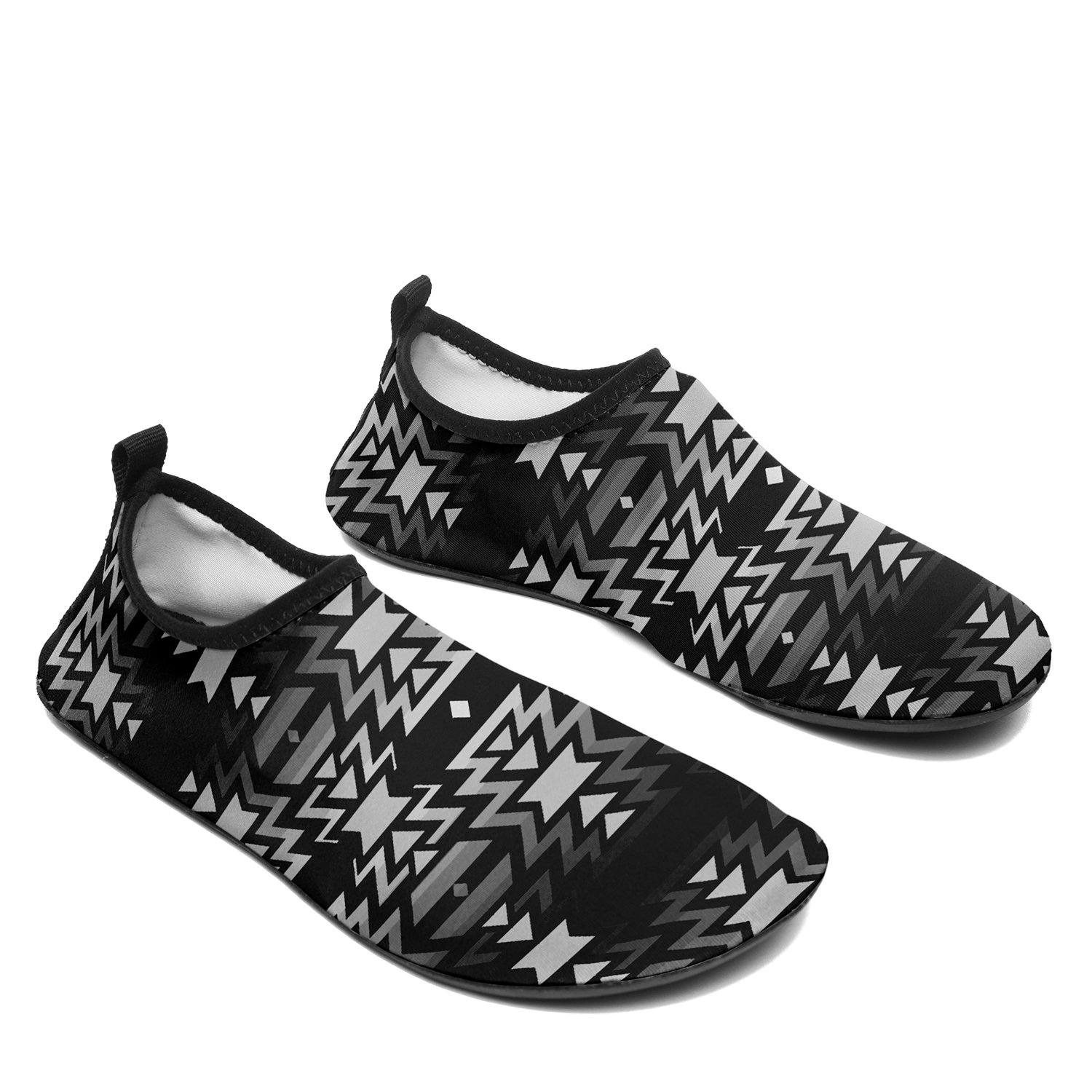 Black Fire Black and White Sockamoccs Slip On Shoes 49 Dzine 