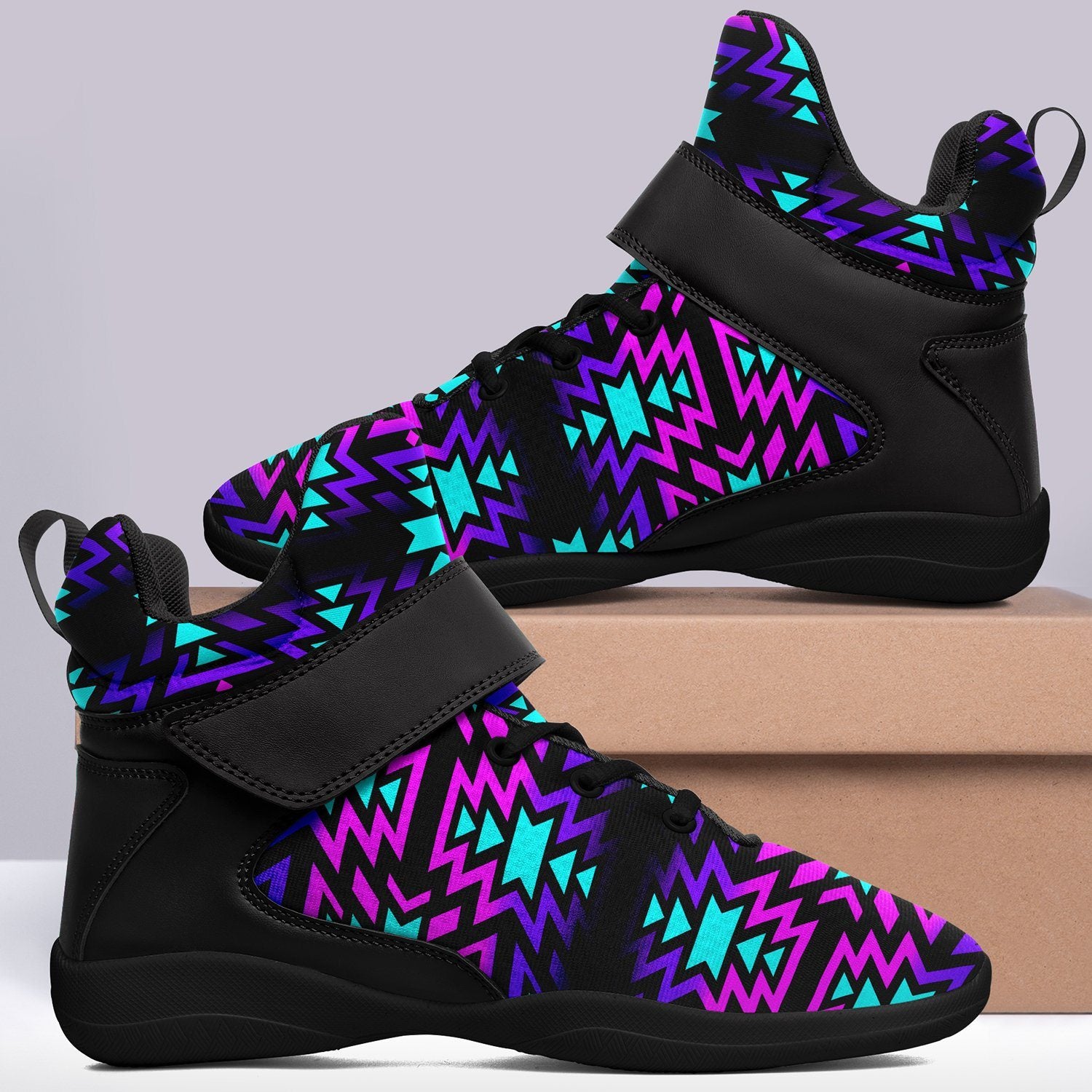 Black Fire Winter Sunset Ipottaa Basketball / Sport High Top Shoes 49 Dzine 