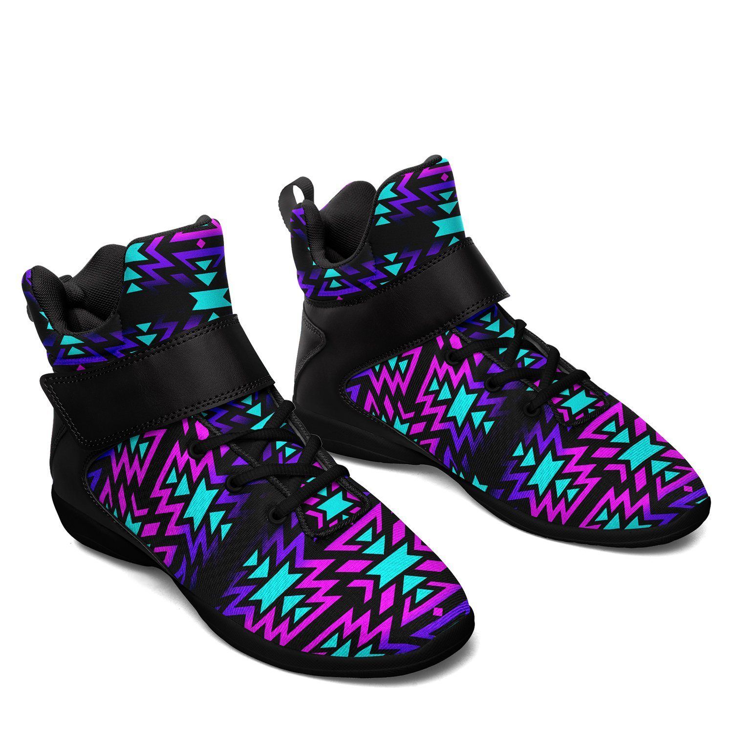 Black Fire Winter Sunset Ipottaa Basketball / Sport High Top Shoes - Black Sole 49 Dzine 