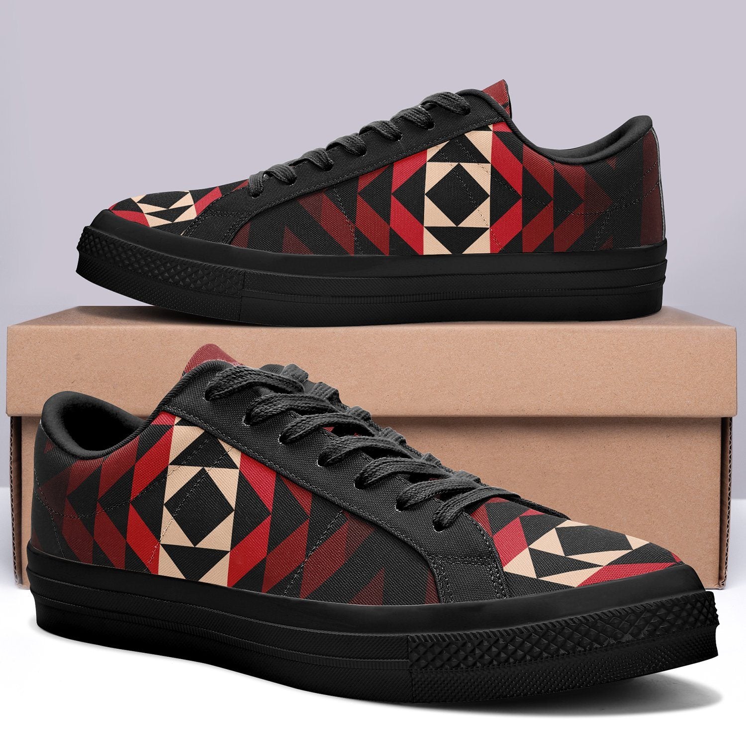 Black Rose Aapisi Low Top Canvas Shoes Black Sole aapisi Herman 