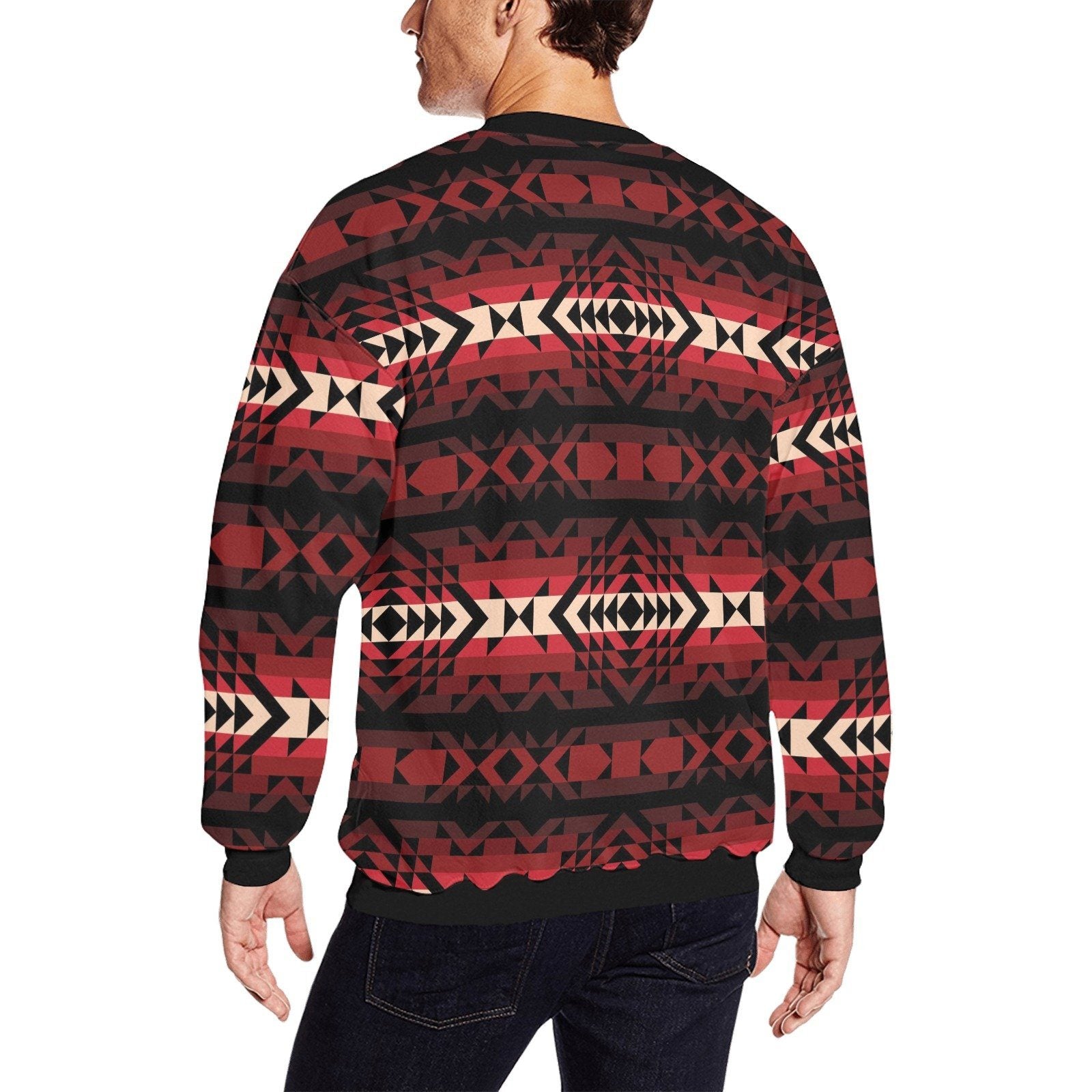 Black Rose All Over Print Crewneck Sweatshirt for Men (Model H18) shirt e-joyer 