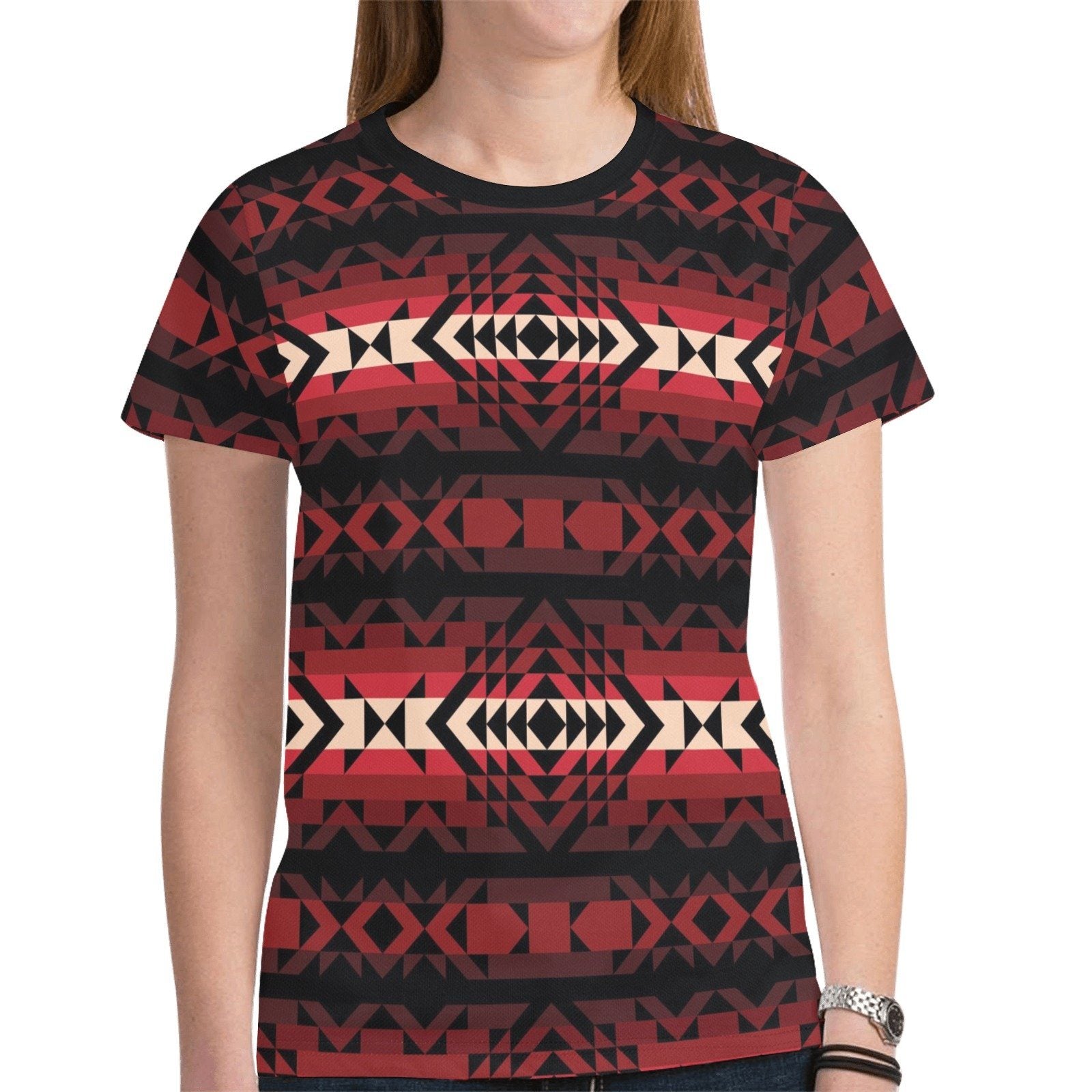 Black Rose New All Over Print T-shirt for Women (Model T45) tshirt e-joyer 