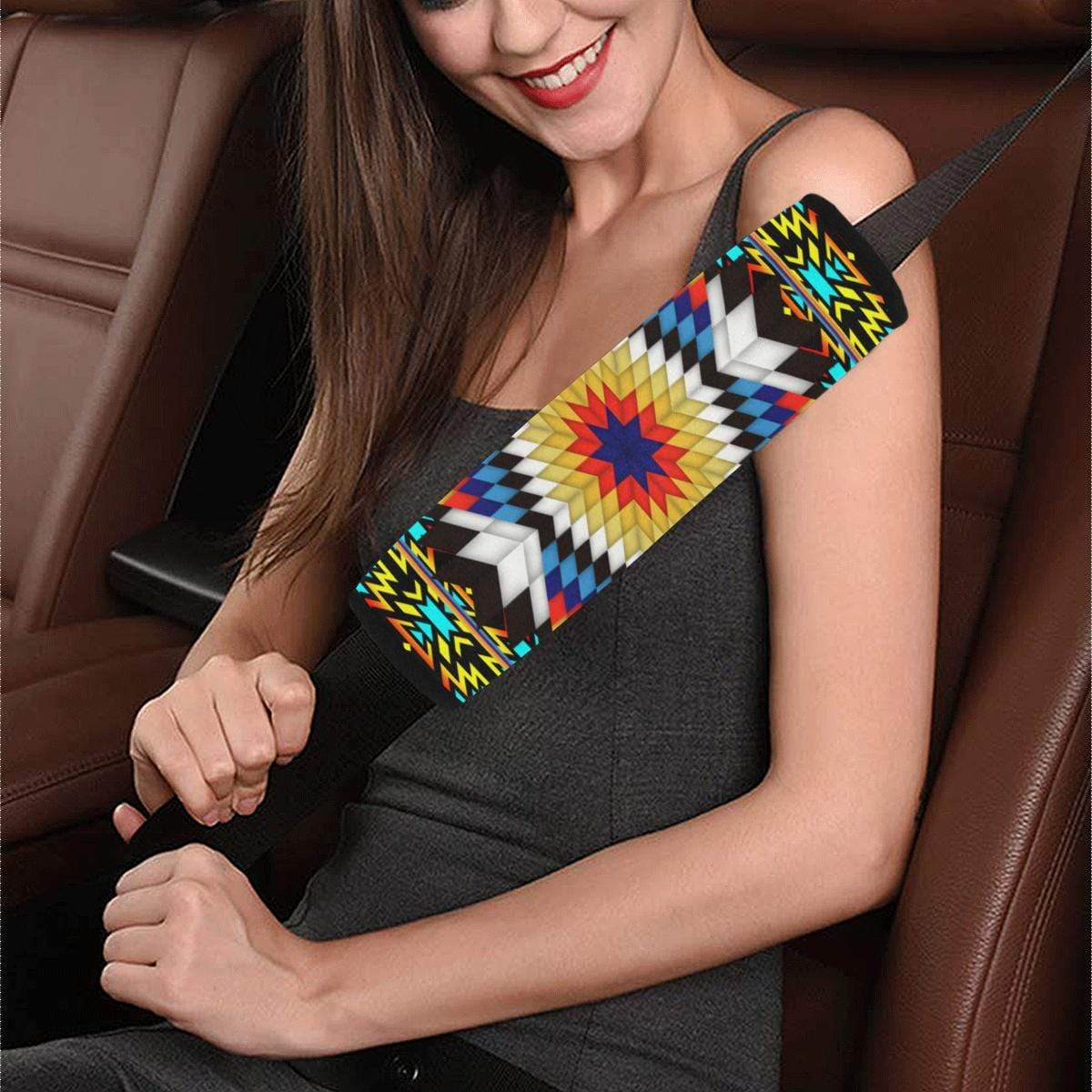 Blackfire and Turquoise Star Car Seat Belt Cover 7''x12.6'' Car Seat Belt Cover 7''x12.6'' e-joyer 