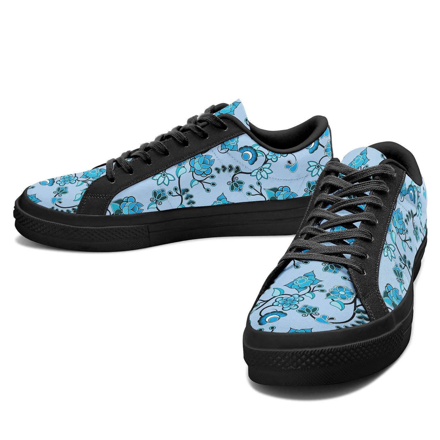 Blue Floral Amour Aapisi Low Top Canvas Shoes Black Sole aapisi Herman 