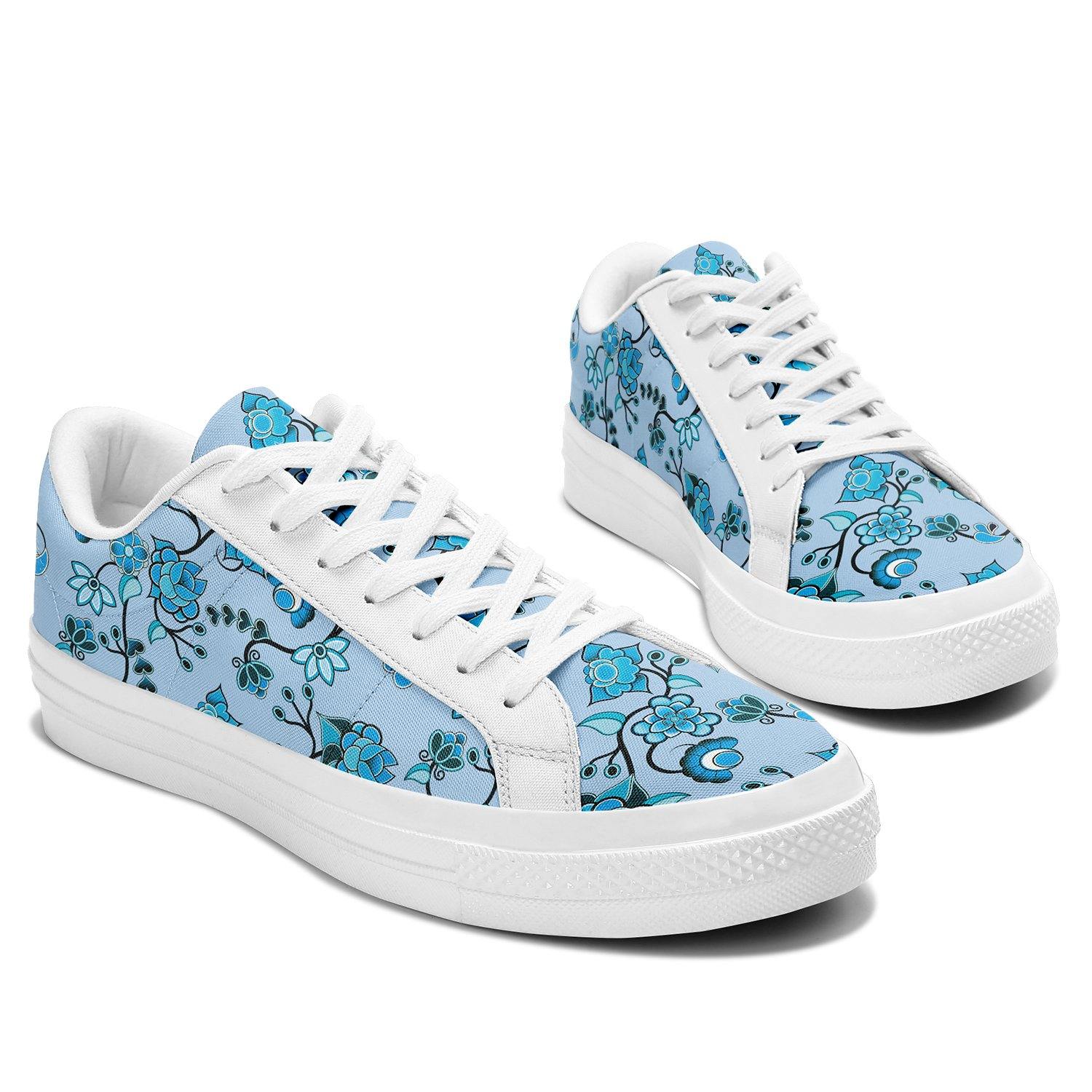 Blue Floral Amour Aapisi Low Top Canvas Shoes White Sole aapisi Herman 