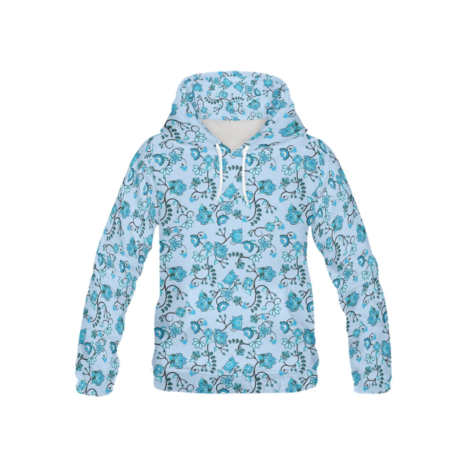 Blue Floral Amour All Over Print Hoodie for Kid (USA Size) (Model H13) All Over Print Hoodie for Kid (H13) e-joyer 