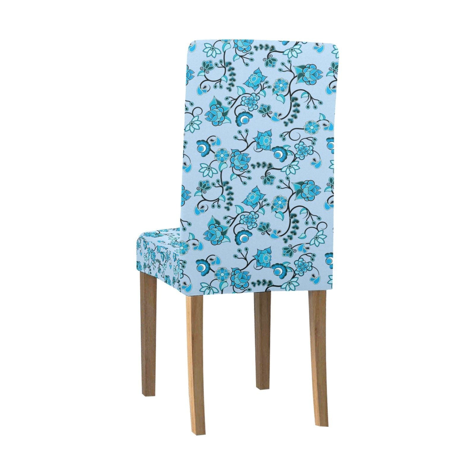 Blue Floral Amour Chair Cover (Pack of 4) Chair Cover (Pack of 4) e-joyer 