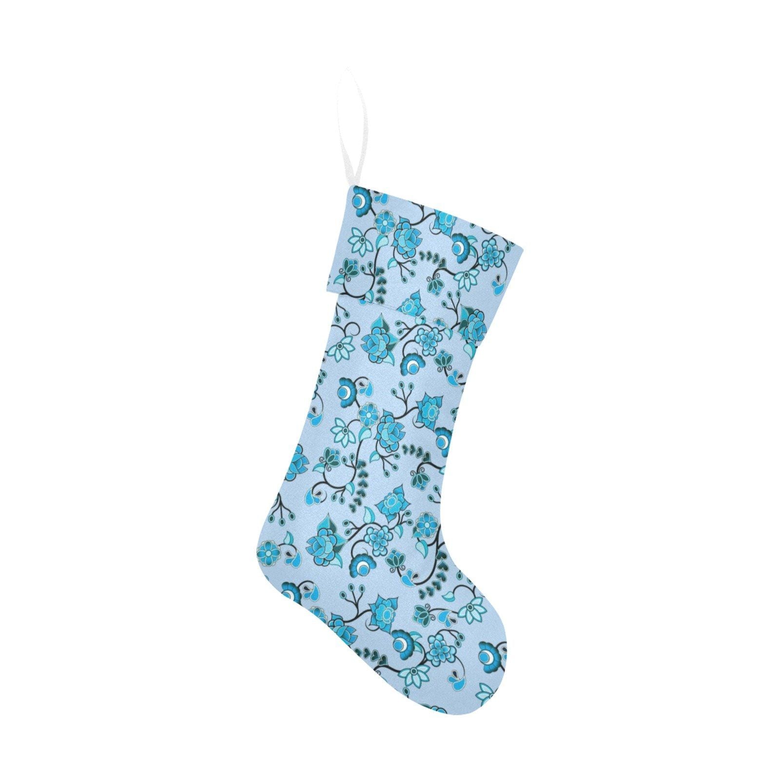 Blue Floral Amour Christmas Stocking holiday stocking e-joyer 