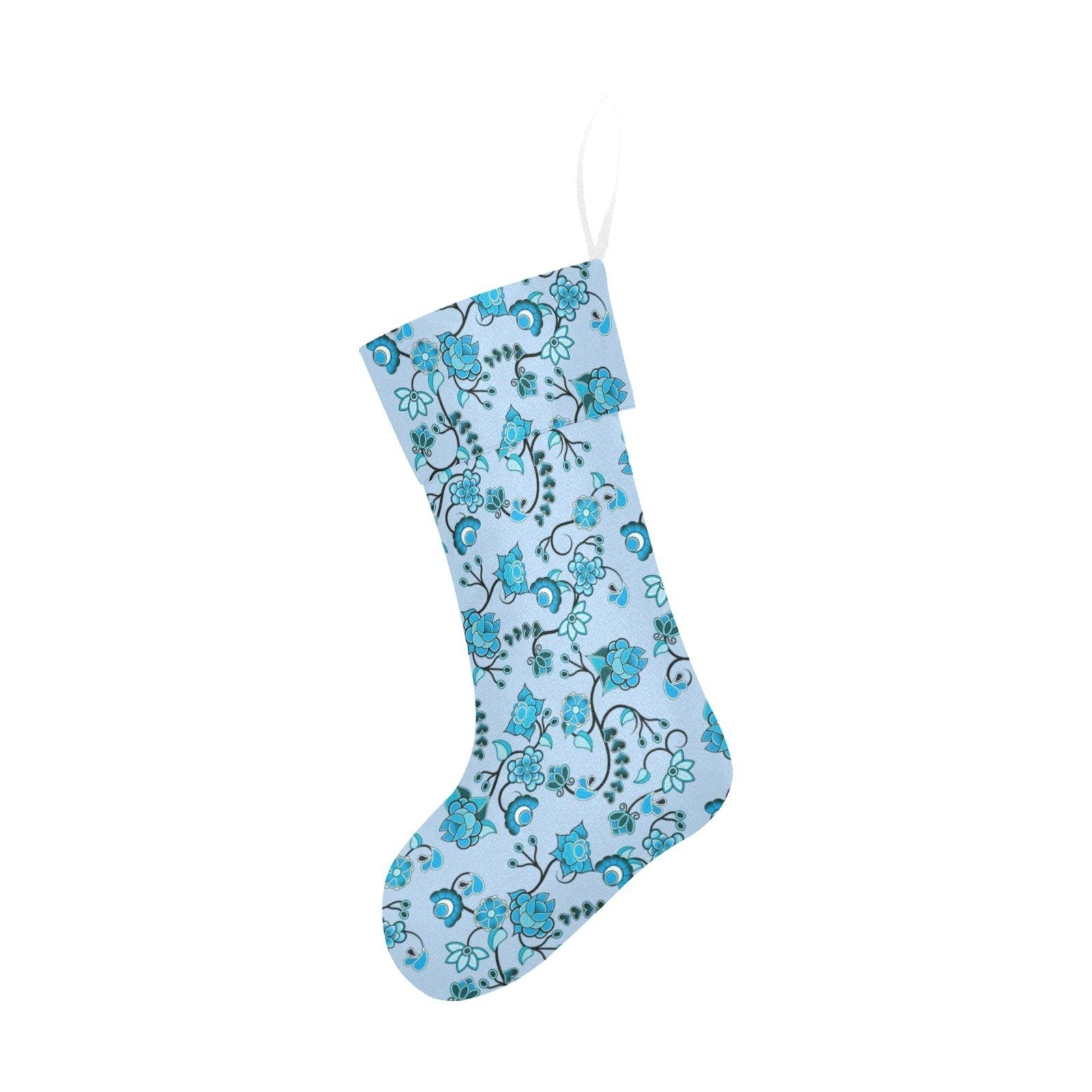 Blue Floral Amour Christmas Stocking holiday stocking e-joyer 