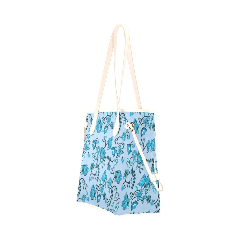 Blue Floral Amour Clover Canvas Tote Bag (Model 1661) Clover Canvas Tote Bag (1661) e-joyer 