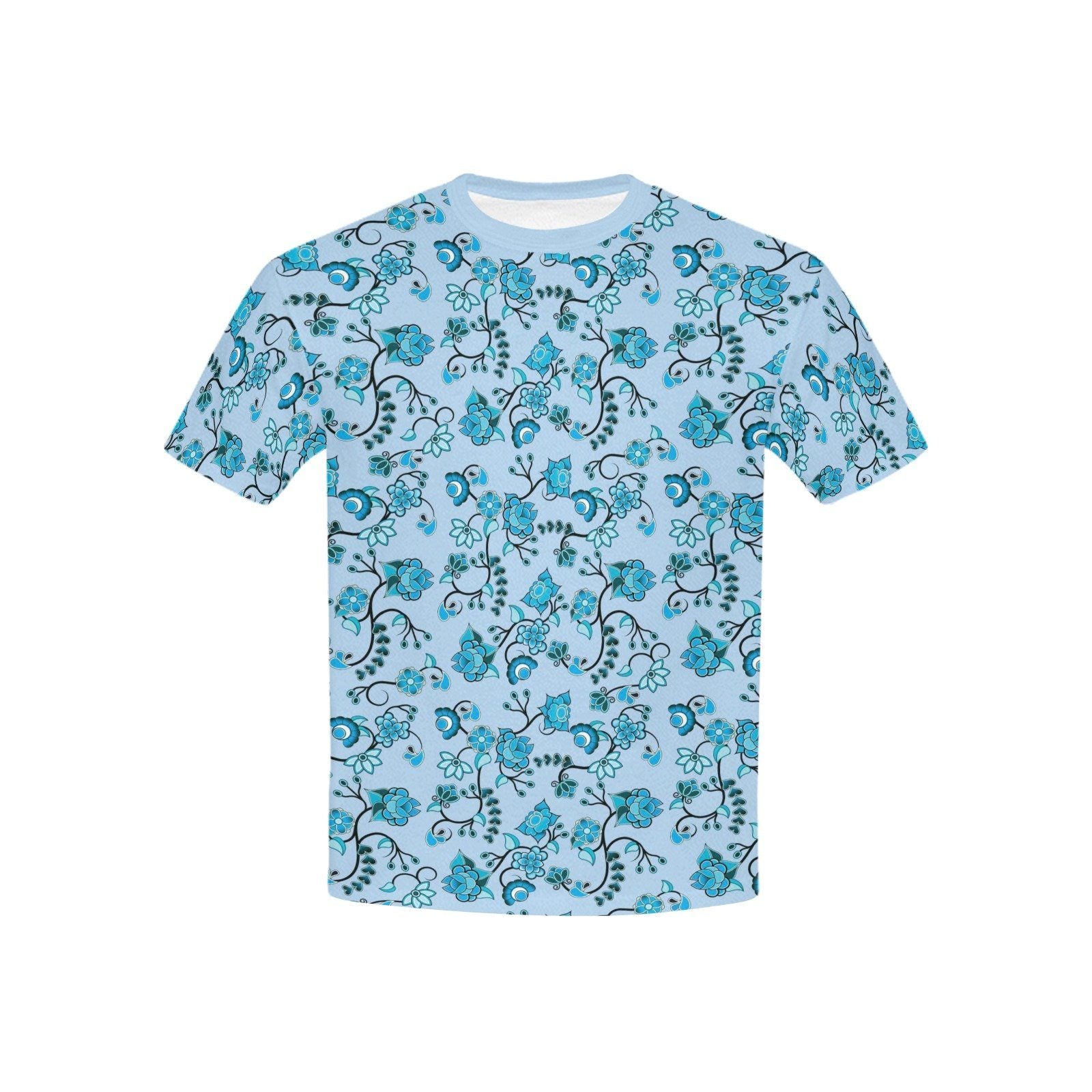 Blue Floral Amour Kids' All Over Print T-shirt (USA Size) (Model T40) All Over Print T-shirt for Kid (T40) e-joyer 