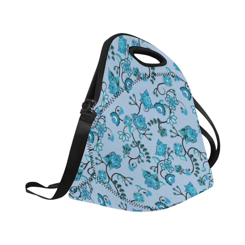 Blue Floral Amour Neoprene Lunch Bag/Large (Model 1669) bag e-joyer 