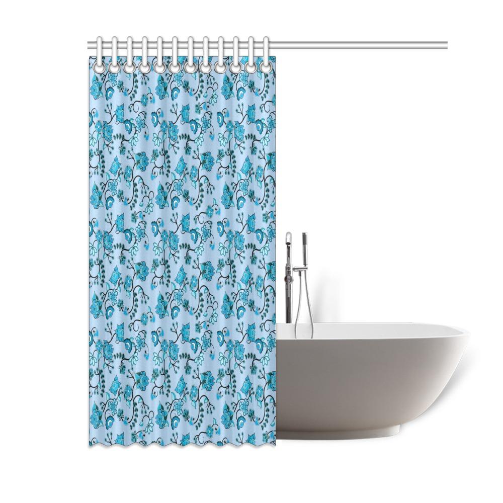 Blue Floral Amour Shower Curtain 60"x72" Shower Curtain 60"x72" e-joyer 