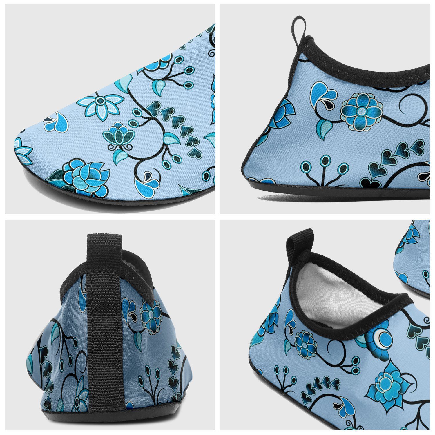 Blue Floral Amour Sockamoccs Kid's Slip On Shoes Herman 