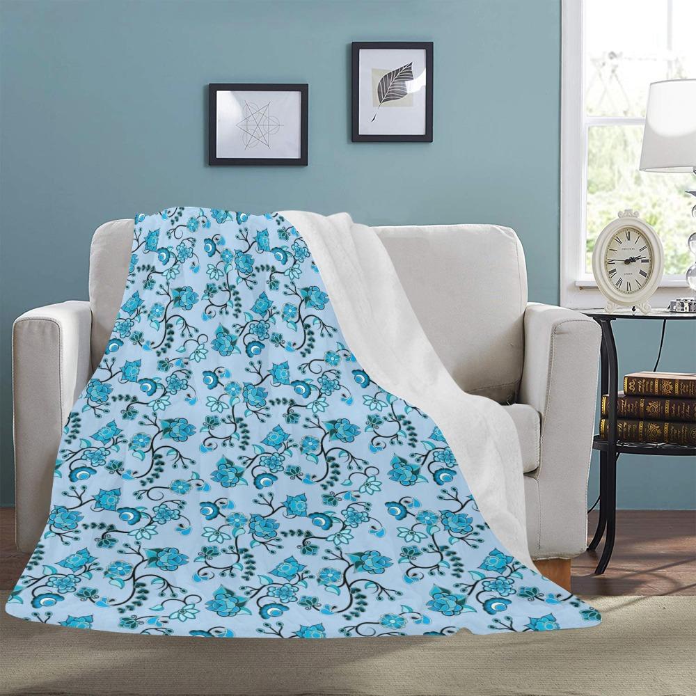 Blue Floral Amour Ultra-Soft Micro Fleece Blanket 60"x80" Ultra-Soft Blanket 60''x80'' e-joyer 