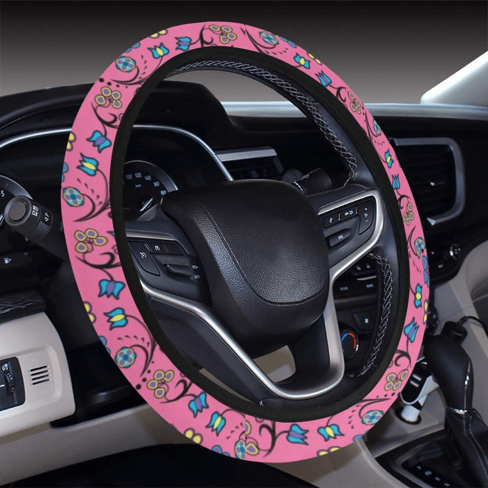 Blue Trio Bubblegum Steering Wheel Cover with Elastic Edge Steering Wheel Cover with Elastic Edge e-joyer 