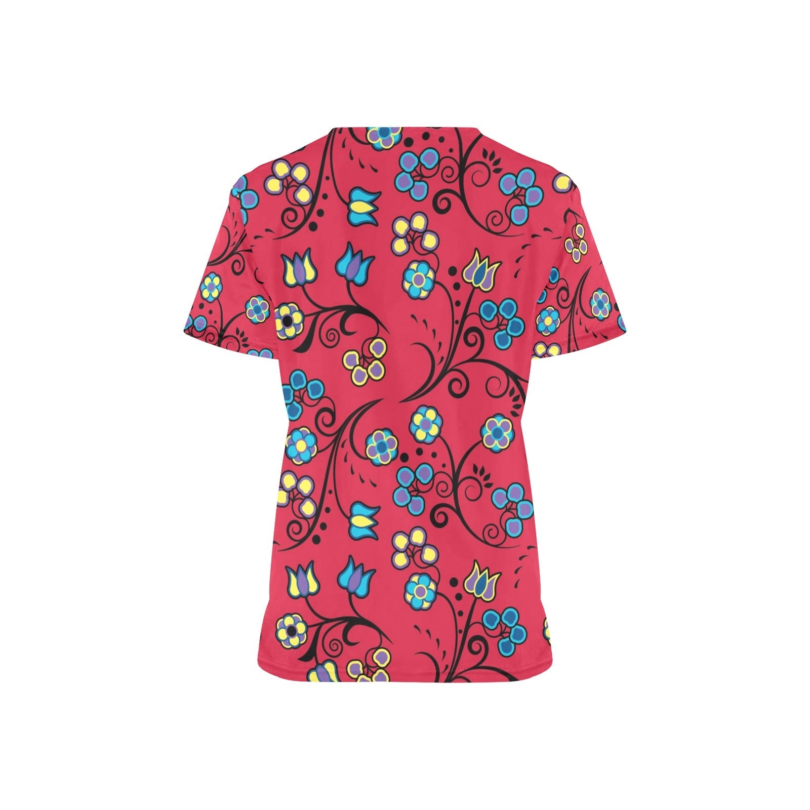 Blue Trio Cardinal All Over Print Scrub Top Scrub Top e-joyer 