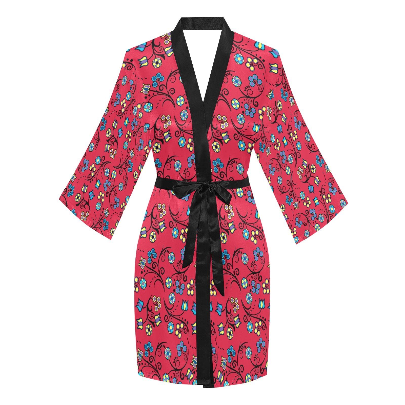 Blue Trio Cardinal Long Sleeve Kimono Robe Long Sleeve Kimono Robe e-joyer 