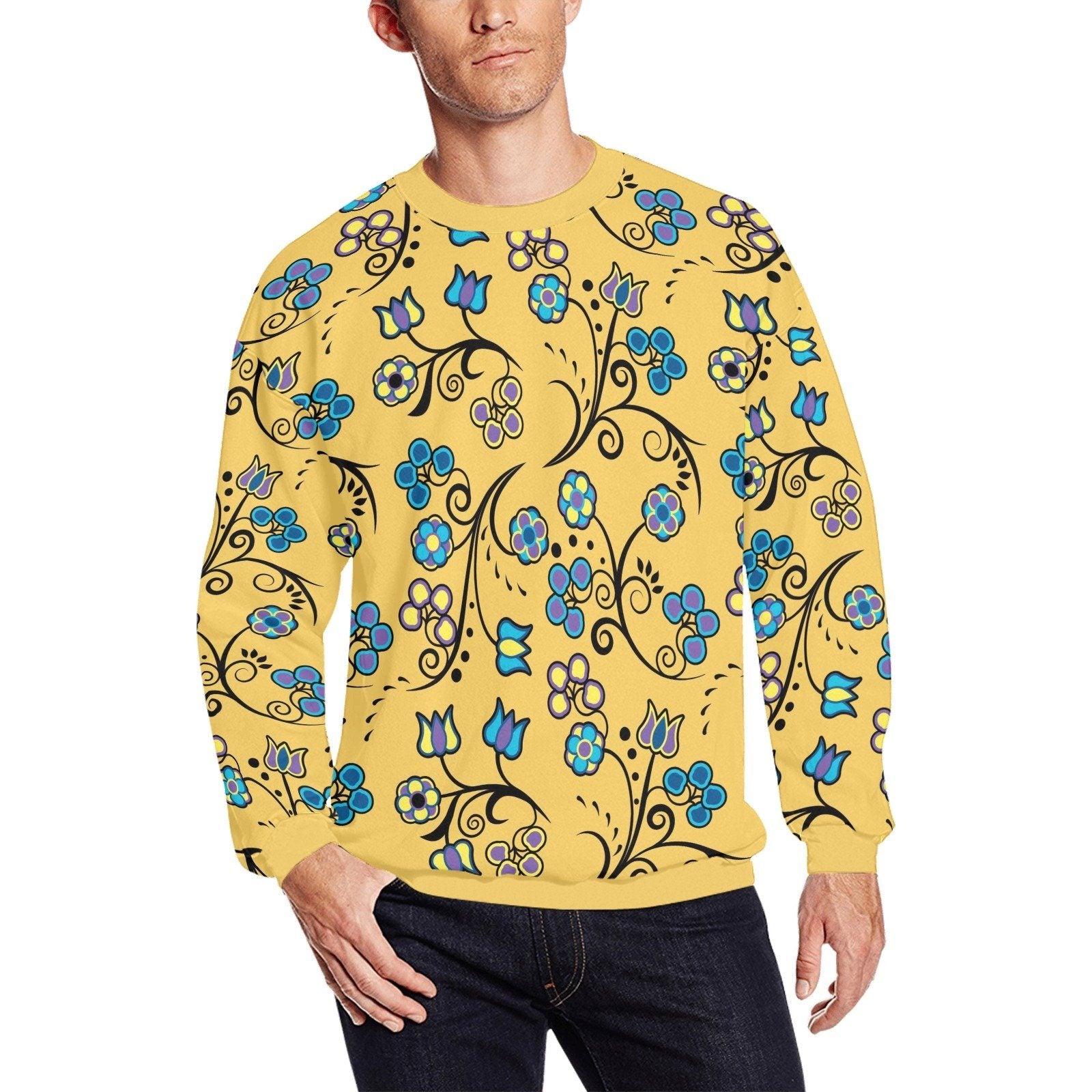 Blue Trio Tuscan All Over Print Crewneck Sweatshirt for Men (Model H18) shirt e-joyer 