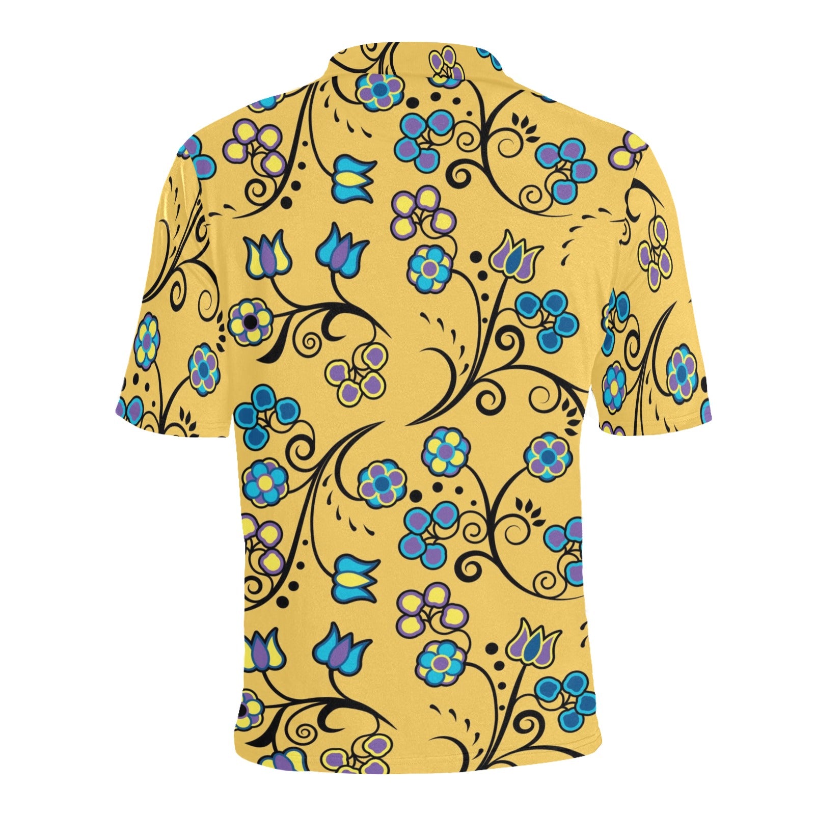 Blue Trio Tuscan Men's All Over Print Polo Shirt (Model T55) Men's Polo Shirt (Model T55) e-joyer 