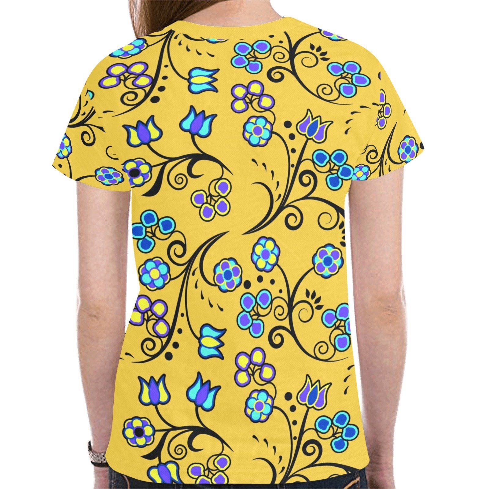 Blue Trio Tuscan New All Over Print T-shirt for Women (Model T45) tshirt e-joyer 